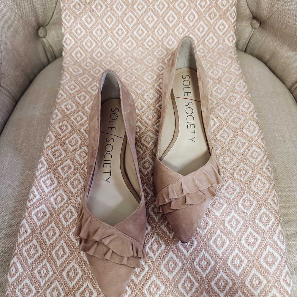 Sole Society Tan Flats Elegant Loafers - Picture 3 of 4